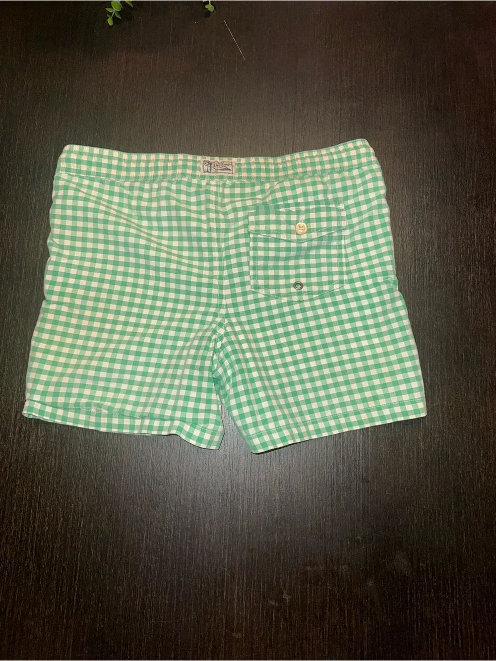 Ralph Lauren Green Gingham Swim Shorts